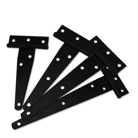 Set Of 10 T Shaped Rustproof Door Hinge Straps For Shed Doors Black 4 Inch 5 Inch 6 Inch 8 Inch With 6 Or 7 Screw Holes