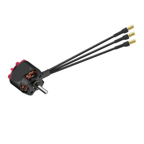 2312 2316 2320 Brushless Motors For RC Drones And Fixed Wing Planes 860KV To 2450KV Range, side view showing lead wires and shaft