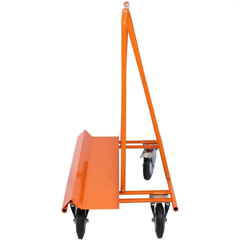 Heavy Duty Drywall Panel Dolly With 8 Inch Wheels And Locking Casters 1800 Lbs Capacity Steel Folding Sheetrock Cart, side view