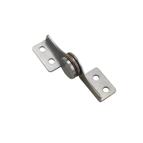 Flozari 304 stainless steel rotary torque hinge with through-hole and damper, side view