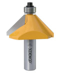 45 Degree Chamfer Router Bit With Three Quarter Inch Cutting Length And One Half Inch Shank Carbide Edge Bevel Bit With Bearing
