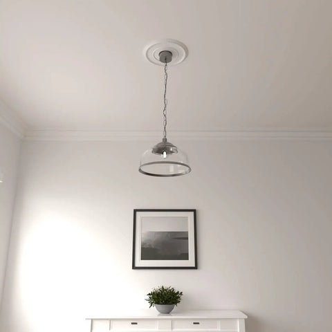 Room with pendant light and Bradford Ceiling Medallion 12 1/2 Inch Outside Diameter 3 7/8 Inch Inside Diameter 3/4 Inch Projection