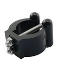 Kayak Paddle Clip 4 Pack Black Plastic Oar Keeper And Paddle Holder Front Kayak Rod Clamp with screws and nuts close-up view