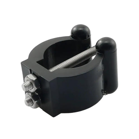 Kayak Paddle Clip 4 Pack Black Plastic Oar Keeper And Paddle Holder Front Kayak Rod Clamp with screws and nuts close-up view