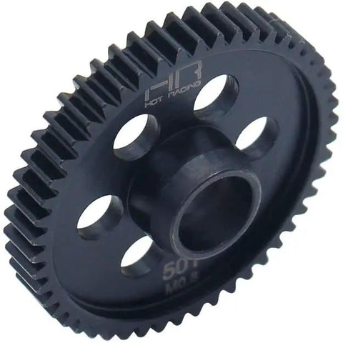 SATF250 50T Mod 0.8 Steel Spur Gear For Vendetta, CNC Machined Hardened Steel, Black Oxide Finish, Side View