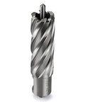 Hardcore Weldon Shank Annular Cutter For Magnetic Drills And Mill Presses High Speed Steel Hole Saw 7/8 Inch diameter, 2 inch depth.