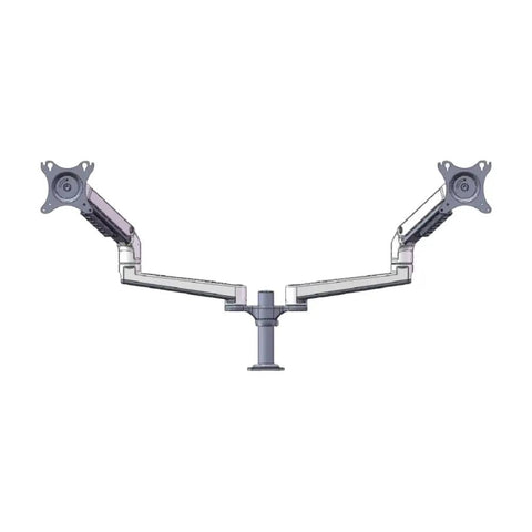 Heavy Duty Full Motion Monitor Mount With Multi Angle Swivel Arm For Flexible Desk Setup Smooth Glide and Bulletproof Grip with dual arms.
