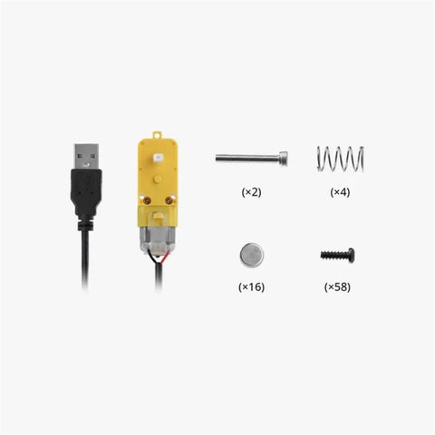 Engine Model Components Kit 005 For Bambu Lab 3D Printer Bamboo Lab Bambulabs Build Ready Parts Bundle For Precise Calibration And Upgrades parts set with motor, screws, springs, and USB cable