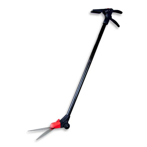 Long Reach Grass Shears With Wheeled Glide Support And 180 Degree Swivel Blade, 38 Inch Chrome Plated Steel Handles, Heat Treated SK5 Blades