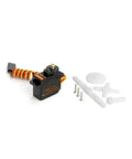 Badass Build Quality 12G Metal Digital Servo PWM For RC Helicopter With Snap Lock Mount and accessories on white background.