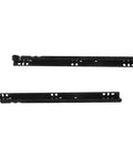 Rugged Black Bottom Mount Drawer Slides With Killer Soft Close Heavy Duty Metal Tracks For Kitchen Cabinet And Bathroom Vanity Replacement 2 Piece Set viewed from above showcasing full extension design.
