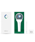 Official Light Stick Ver 2 for K-Pop Concerts and Fan Events, Neon LED Glow With Detailed Symbolic Design, box and components displayed