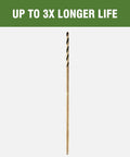 Long Reach 1/8 Inch By 6 Inch Aircraft Extension Drill Bits 6 Pack M2 High Speed Steel, black gold coating, single drill bit shown.