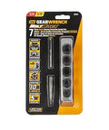 Packaging of Seven Piece Metric Bolt Biter Extraction Socket Set With One Quarter And Three Eighths Inch Drive Bi-directional for damaged fasteners