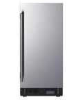 Heavy Duty 2.45 Cubic Foot Frost Free Upright Commercial Freezer Featuring Snap Cold Cooling And Brushed Stainless Shell front view.