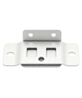 Beefy 2 In 1 Cold Rolled Steel Corner Brace And Furniture Connector with Safety Card Slot, white, close-up of connector holes