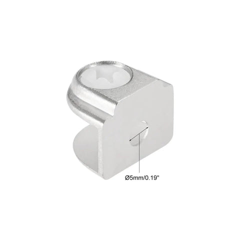 Close-up of Heavy Duty Glass Shelf Brackets Set With Adjustable Zinc Alloy Clamp Clips for 8 to 10mm Glass, 19x15x15mm, 50 Pack