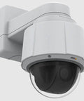 Indoor PTZ Camera With 40x Optical Zoom And 1080p HDTV For Rad Video Footage Featuring Lightfinder 2.0 For Nasty Low Light Views And Smart Analytics For Bad Ass Security Rig mounted on wall