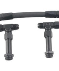 Dual Inlet Fuel Line Kit Featuring 8AN Male Flare To 7 8 Inch Braided Carburetor Hose For Hot Rods Muscle Cars And Street Machines With Proven Durability, black braided hose and T-fittings