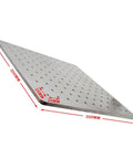 Pro Grade Stainless Steel Optical Plate With High Magnetic Conductivity For Experiments And Precision Labs Breadboard Workbench Steel Optical Table 300x300x8mm slanted view with dimensions