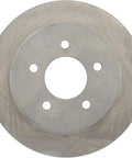 Front view of Centric C-Tek rear brake rotor; gray metal disc with five lug holes
