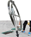 Heavy Duty Manganese Steel Sewer Snake Drain Rooter With Comfort Grip Handle Clears Stubborn Clogs And Gunk Like A Champ For Real Pros And Weekend Crews, shown in use with a pointed tip for efficient clog removal.