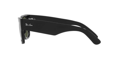 Side view of Unisex Mega Wayfarer Square Sunglasses Black Green Frame Not Polarized Medium 51mm 21mm Bridge