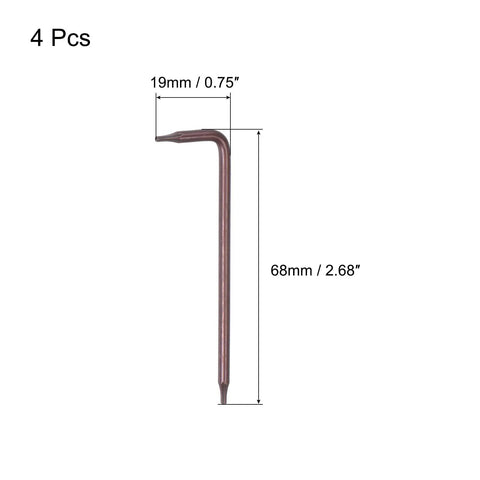 Anti Tamper Torx T6 Key Bit Wrench Set Pro Grade For Pros L Shaped 2.68 Inch Long Arm S2 Steel Construction Heavy Duty