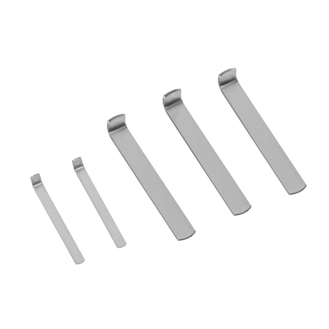 Five varying sizes of keyways from Keyway Broach Set For Lathe With One Eighth Inch Three Sixteenth Inch One Quarter Inch And Three Eighth Inch Teeth