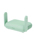 Pocket WiFi 7 Travel Router with Dual Band 2.4G and 5G speeds shown in green, with dual antennas and compact design.