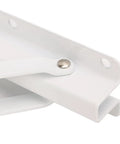 Beefy Wall Mount Folding Shelf Bracket For RVs And Boats, Rustproof Cold Rolled Steel, close-up of the hinge and fitting