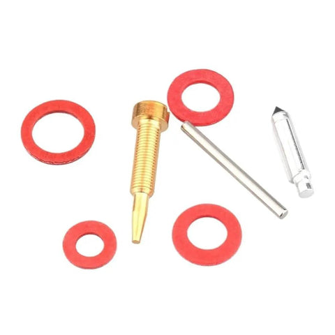 Premium Carburetor Repair Kit For 2Stroke Outboard Engine Fit 9.9HP And 15HP Models Ensures Rock Solid Performance And Smooth Operation With Durable Build Quality Suitable For Daily Marine Use In Any Garage Setting, brass jet with red seals