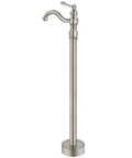 Brushed Nickel Freestanding Bathtub Faucet With Swivel Spout, Vintage Style, Single Handle Floor Mount Tub Filler, Classic Tub Tap, Function Only