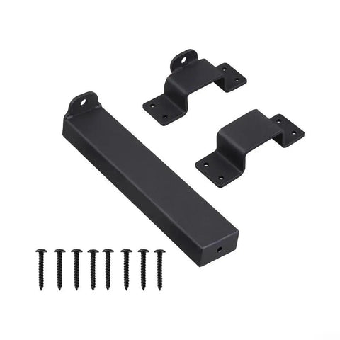 7.5-Inch Slide Bolt Gate Latch Padlockable 7.5-Inch Slide Bolt with mounting brackets and screws in black finish.
