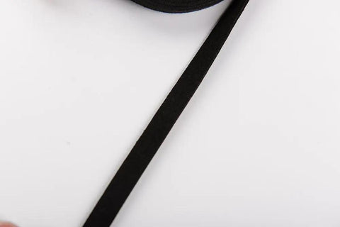 Black genuine leather ito sageo cord for katana tsuka handle, 400 cm, use as ito or sageo, shown on white background