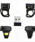 Ring Wearable 1D Barcode Scanner For Hands Free Scanning Bluetooth 2.4G Wireless Or USB Wired Mini Bar Code Reader with USB adapter