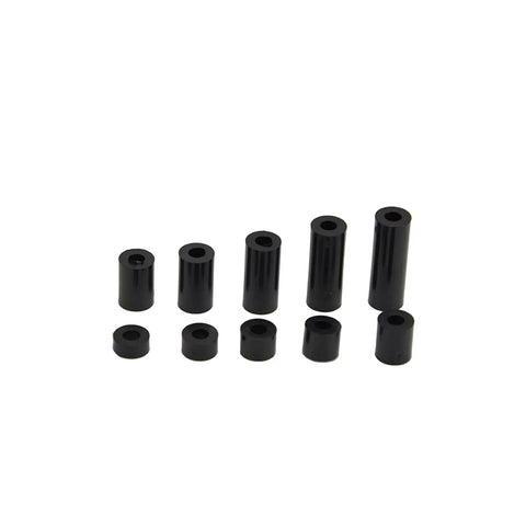 Durable Nylon Round Spacers And Black ABS Washers Assortment Kit For Electrical Screws Switch Receptacle 10-piece set