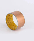 10 Piece Set Of SF 2 Self Lubricating Copper Bushings Oilless Bronze Bearings 25 X 28 X 40 Mm showing a split design bushing with bronze and yellow interior.