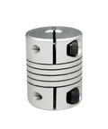 Flexible Beam Coupling 6mm To 6.35mm Bore Aluminum Shaft Coupler 25mm Length 20mm Diameter For Stepper And Servo Motors 3D Printer CNC DIY Encoder Aviation Aluminum Anodized High Precision Durable, silver