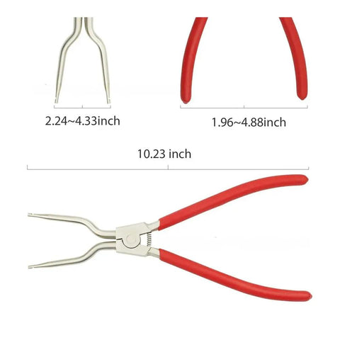 Spring Expansion And Removal Tool For Tub Repair For Washing Machines Pro Grade Carbon Steel Grip Kit with red handles