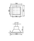 Top Shelf Led Thermostatic Shower System With 16 Inch Ceiling Rainfall And Handheld Sprayer detailed diagram showing dimensions and setup.