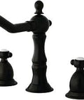 Widespread Lavatory Faucet In Oil Rubbed Bronze With ABS Brass Pop Up, 7.5 Inch Spout Reach, Ceramic Cartridge, Drip Free, 1.2 GPM At 60 PSI