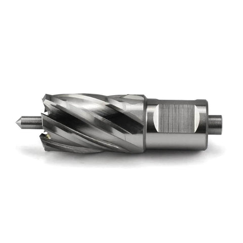 Side view of HSS annular cutter, 7/8-inch diameter with 3/4-inch Weldon shank