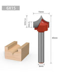 Heavy Duty Router Bit With 6mm Shank For Smooth Round Edge Cutting And Profiling Woodworking Milling Cutter Tool showcasing 45mm tall design.