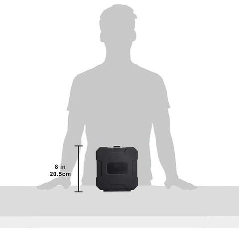 Titanium Twist Drill Bit Set For DIYers in 8 inch storage box, shown with silhouette for size comparison.
