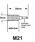 Diagram of High Torque Clock Movement Kit For Big Wall Clocks, 17.75 Inch Minute Hand And 23.81 Inch Total Length dimensions.