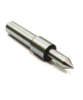 Pair Of Two Spring Center Tap Guide Tools Built For Lock Tight Alignment And Butter Smooth Threading On Lathe Mill Or Jig Bore Setups With Rock Solid Hardened Steel Construction, close-up of hardened steel tip.