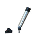 Rugged Heavy Duty Aluminum Rocket Launcher Rod Holder With 90 Degree Gunnel Track System, Fully Adjustable 360 Degree Rotation And Tilt, Over 9 Inch Tubing, Marine Grade CNC Machined, Built For Versatrack And Lund Ranger Lowe Boats, aluminum rod holder with track base