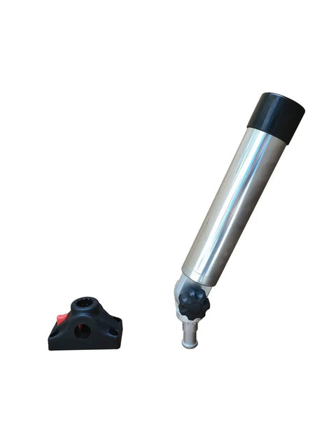 Rugged Heavy Duty Aluminum Rocket Launcher Rod Holder With 90 Degree Gunnel Track System, Fully Adjustable 360 Degree Rotation And Tilt, Over 9 Inch Tubing, Marine Grade CNC Machined, Built For Versatrack And Lund Ranger Lowe Boats, aluminum rod holder with track base
