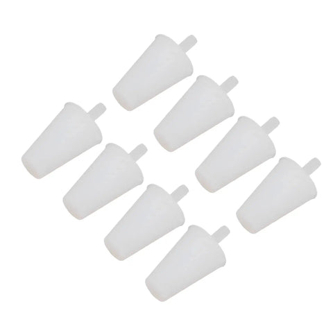 20 Pack High Temp Silicone Tapered Plugs For Electroplating Anodizing And Paint Jobs To Protect Your Holes From Drips, Rust And Messy Sprays That Ruin Parts Fast Without Bending Or Melting. White silicone tapered plugs, 20 pack